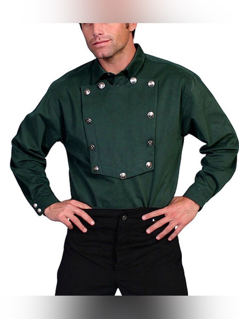 Scully Rangewear Old West Style Bib Front Buttoned Shirt Jacket Size XL